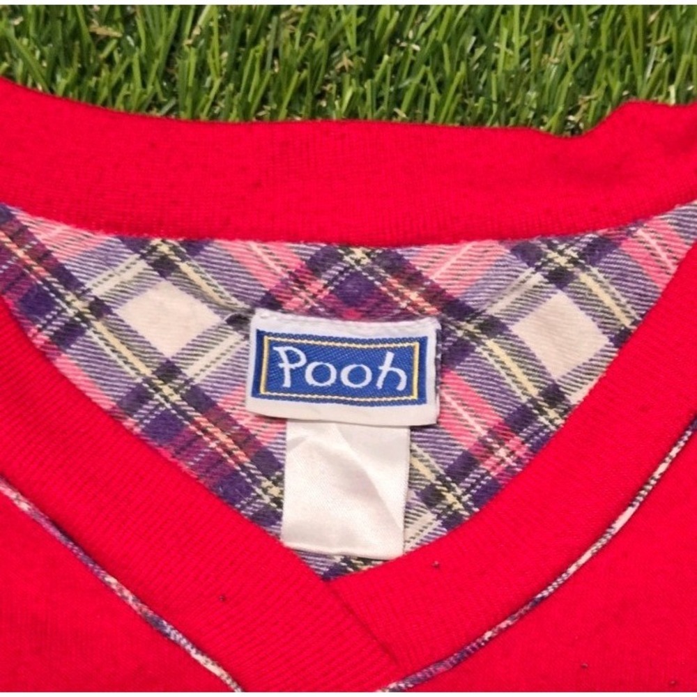 Vintage Winnie The Pooh Sleep Shirt Dress Womens XL Red Just Pooh Comfort - Picture 3 of 9